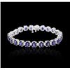 Image 1 : 14KT White Gold 13.52ctw Sapphire and Diamond Bracelet