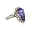 Image 2 : 14KT White Gold 5.35ct Tanzanite and Diamond Ring