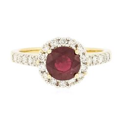 14KT Yellow Gold 1.55ct Ruby and Diamond Ring