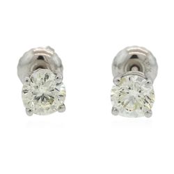 14KT White Gold 1.00ctw Diamond Solitaire Earrings