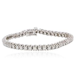 14KT White Gold 4.28ctw Diamond Tennis  Bracelet