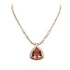 Image 1 : 14KT Rose Gold GIA Certified 42.81ct Morganite and Diamond Necklace