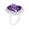 Image 3 : 14KT White Gold 11.15ct Amethyst and Diamond Ring