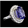 Image 2 : 14KT White Gold GIA Certified 20.40ct Tanzanite and Diamond Ring