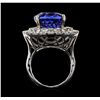Image 3 : 14KT White Gold GIA Certified 20.40ct Tanzanite and Diamond Ring