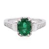 Image 1 : 14KT White Gold 1.42ct Emerald and Diamond Ring