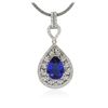 Image 2 : 14KT White Gold GIA Certified 8.63ct Tanzanite and Diamond Pendant With Chain