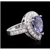 Image 2 : 14KT White Gold 3.30ct Tanzanite and Diamond Ring