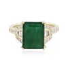 Image 1 : 14KT Yellow Gold 3.73ct Emerald and Diamond Ring