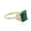 Image 2 : 14KT Yellow Gold 3.73ct Emerald and Diamond Ring