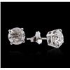Image 2 : 14KT White Gold 3.00ctw Diamond Stud Earrings