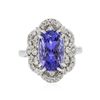 Image 1 : 14KT White Gold 4.89ct Tanzanite and Diamond Ring