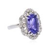Image 2 : 14KT White Gold 4.89ct Tanzanite and Diamond Ring