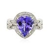 Image 1 : 14KT White Gold 5.47ct Tanzanite and Diamond Ring