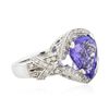 Image 2 : 14KT White Gold 5.47ct Tanzanite and Diamond Ring