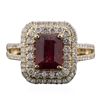 Image 1 : 14KT Yellow Gold 3.06ct Ruby and Diamond Ring