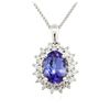 Image 2 : 14KT White Gold 2.67ct Tanzanite and Diamond Pendant With Chain