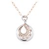 Image 2 : 14KT Two-Tone Gold 0.45ctw Diamond Pendant With Chain