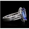 Image 3 : 14KT White Gold 3.99ct Tanzanite and Diamond Ring