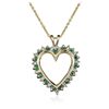Image 1 : 14KT Yellow Gold Emerald and Diamond Pendant With Chain