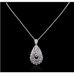 14KT White Gold 1.50ctw Diamond Pendant With Chain