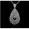 Image 2 : 14KT White Gold 1.50ctw Diamond Pendant With Chain