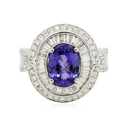 18KT White Gold 2.45ct Tanzanite and Diamond Ring