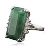 Image 2 : 14KT White Gold 17.30ct Emerald and Diamond Ring