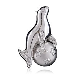 18KT White Gold 0.20ctw Diamond Pin