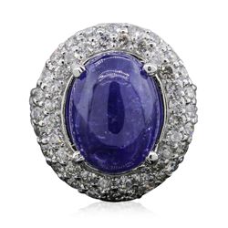 14KT White Gold 8.71ct Tanzanite and Diamond Ring