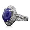 Image 2 : 14KT White Gold 8.71ct Tanzanite and Diamond Ring