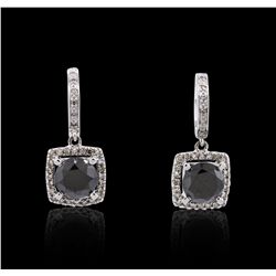 14KT White Gold 5.33ctw Black Diamond Earrings