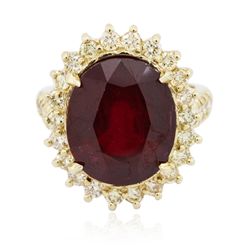 14KT Yellow Gold 12.25ct Ruby and Diamond Ring