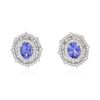 Image 1 : 14KT White Gold 2.56ctw Tanzanite and Diamond Earrings