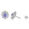 Image 2 : 14KT White Gold 2.56ctw Tanzanite and Diamond Earrings