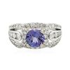 Image 1 : 18KT White Gold 1.60ct Tanzanite and Diamond Ring