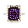 Image 1 : 14KT Yellow Gold 5.81ct Amethyst and Diamond Ring