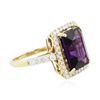 Image 2 : 14KT Yellow Gold 5.81ct Amethyst and Diamond Ring