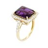 Image 3 : 14KT Yellow Gold 5.81ct Amethyst and Diamond Ring
