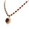 Image 3 : 14KT Yellow Gold 40.78ctw Ruby and Diamond Necklace