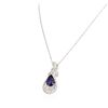 Image 3 : 18KT White Gold 4.63ct Tanzanite and Diamond Pendant With Chain