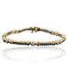 Image 1 : 14KT Yellow Gold 2.38ctw Sapphire and Diamond Bracelet