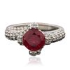 Image 2 : 14KT White Gold 1.63ct Ruby and Diamond Ring