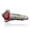 Image 3 : 14KT White Gold 1.63ct Ruby and Diamond Ring