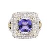Image 1 : 18KT Two-Tone Gold 3.20ct Tanzanite and Diamond Ring