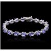 Image 1 : 14KT White Gold 15.96ctw Tanzanite and Diamond Bracelet