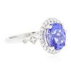 Image 2 : 14KT White Gold 2.18ct Tanzanite and Diamond Ring