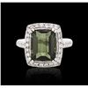Image 1 : 14KT White Gold 6.29ct Tourmaline and Diamond Ring