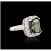 Image 2 : 14KT White Gold 6.29ct Tourmaline and Diamond Ring