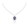 Image 1 : 14KT Gold 13.94ct Tanzanite and Diamond Pendant with Chain